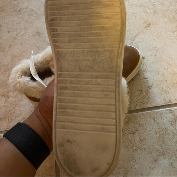 Tan Suede Fur Platform Sneakers, size 7.5 - Picture 3 of 6